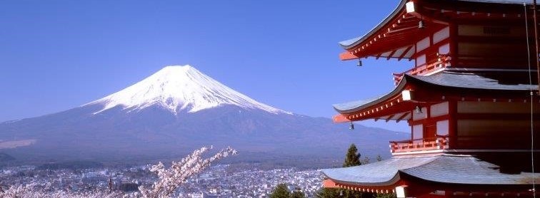 春_忠霊塔からの富士